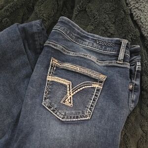 Vigoss Women's Blue Straight Leg Jeans